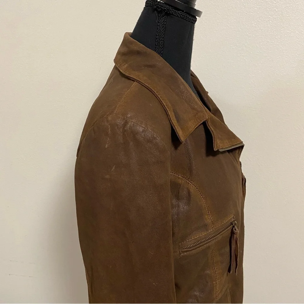 El Bomero Jacket Women’s Size Large Brown Suede Leather Motto Jacket Vintage - Picture 6 of 17